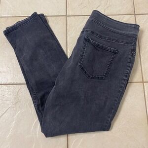 Kim Rogers Womens Gray Wash Denim Stretch Pull On Pants Size 14 SHT
